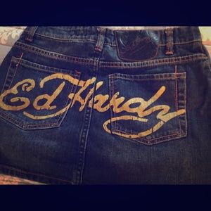 Ed Hardy denim mini skirt